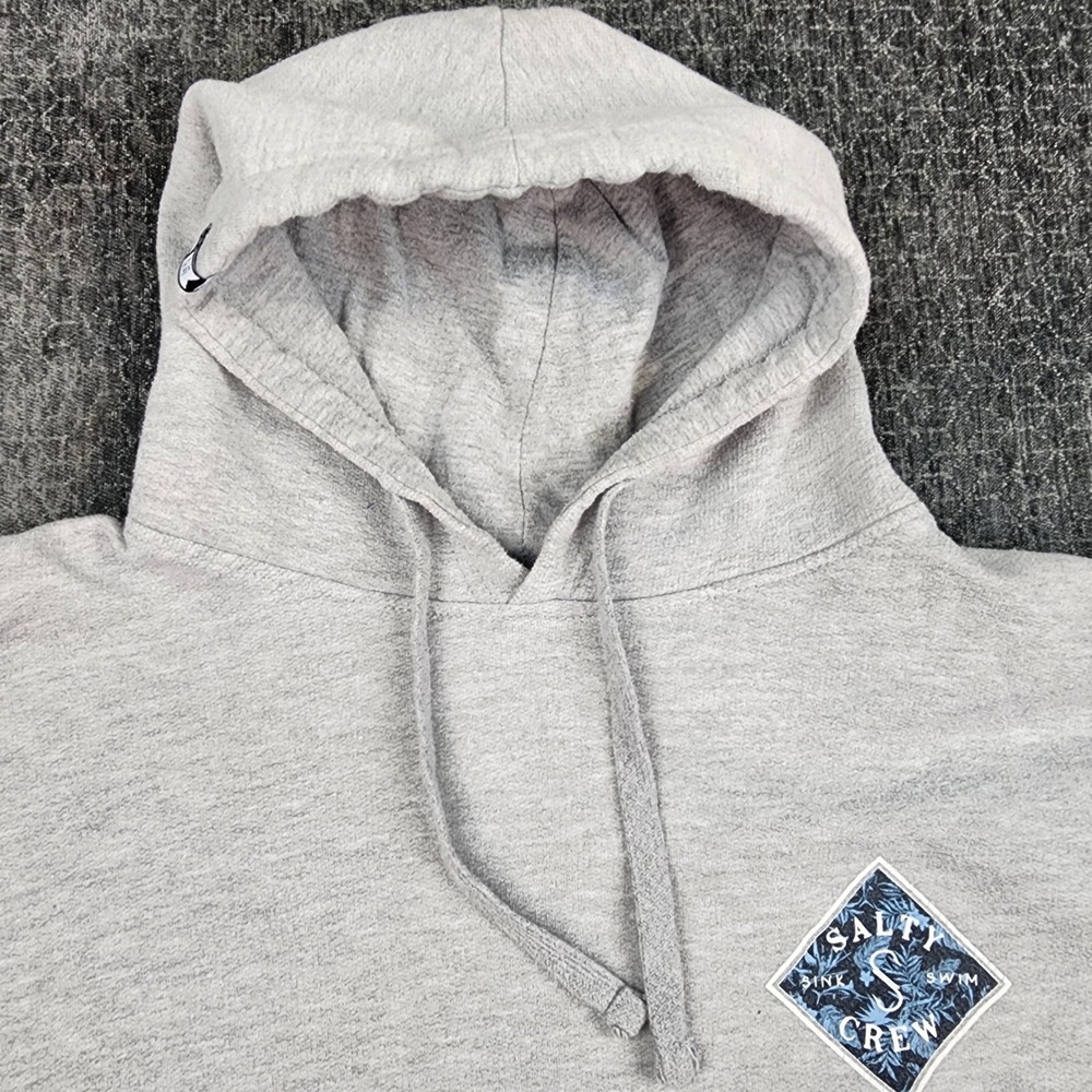 Salty Crew Hoodie Cotton Blend Men Large Gray Graphic Sink Swim - Picture 2 of 10
